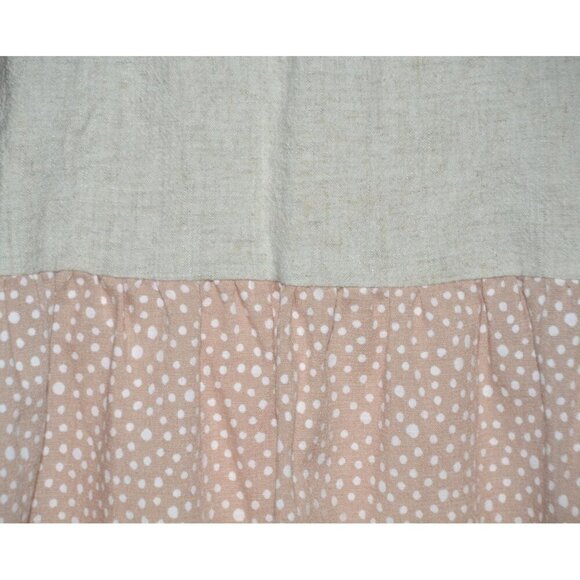 Entro Beige & Pink Cap Sleeve Tiered Blouse Top Size S Striped Polka Dots Cute - Picture 5 of 13